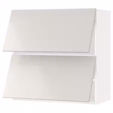 METOD Навесной шкаф/2 дверцы, горизонтал - белый/Ringhult светло-серый 80x80 см
