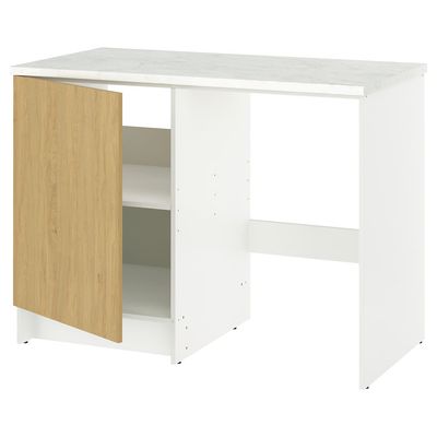 KNOXHULT Нижний шкафчик с дверцей и нишей - под дуб 120x61x91 см