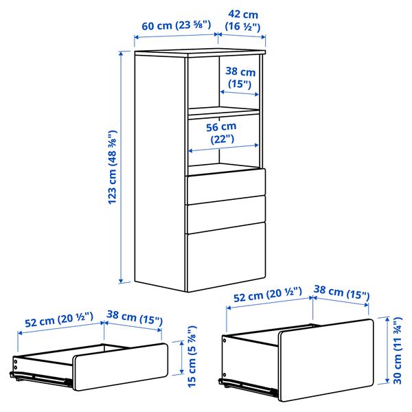 IKEA, дополнительный ракурс - схема-чертеж с размерами