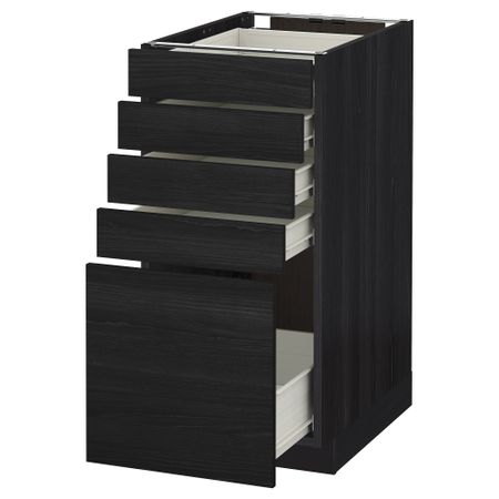 Напольный шкаф с 5 ящиками МЕТОД / ФОРВАРА, черный, Тингсрид черный