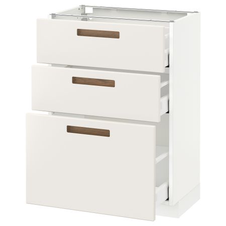 Напольный шкаф с 3 ящиками МЕТОД / МАКСИМЕРА, белый, Мэрста белый