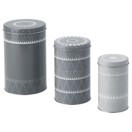 Набор емкостей, 3 штуки ВИНТЕР 2017, черный, серый