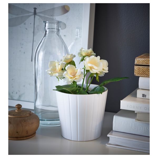 Искусственное растение в горшке ФЕЙКА, Роза разные цвета (9 см) - схема-чертеж с размерами