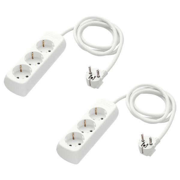 KOPPLA Удлинитель 3-местный - с заземлением/белый 1.5 м - фото 1