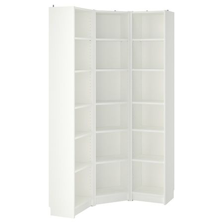 Стеллаж угловая комбинация, белый 95/95x28x202 см IKEA BILLY БИЛЛИ 693.959.47