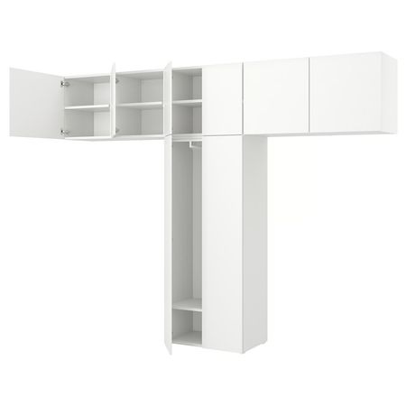 PLATSA Гардероб с 8 дверями - белый Fonnes/белый 320x42x241 см