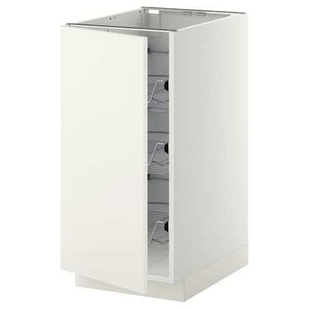 Напольный шкаф с проволочные ящиками, белый/Хэггеби белый 40x60 см IKEA METOD МЕТОД 592.261.77