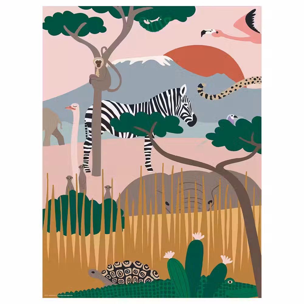 SANDLÖPARE Постер - прячась в саванне 30x40 см - фото 1