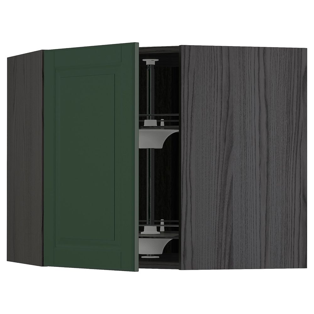 Угловой навесного шкаф с вращающейся секц, черный/Будбин темно-зеленый 68x60 см IKEA МЕТОД 593.133.96 - схема-чертеж с размерами