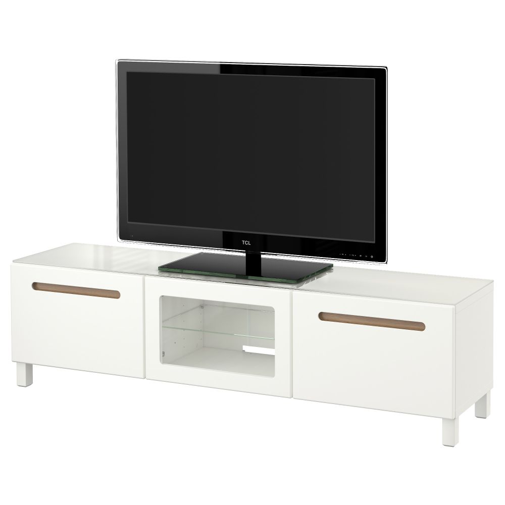 Тумба под ТВ, с дверцами БЕСТО, белый - фото 1