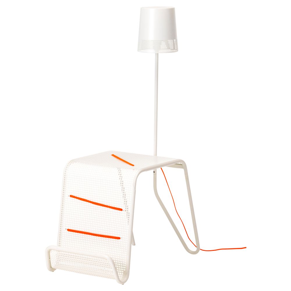 Придиванный столик с подсветкой ИКЕА ПС 2014, белый (68x38 см) - фото 1