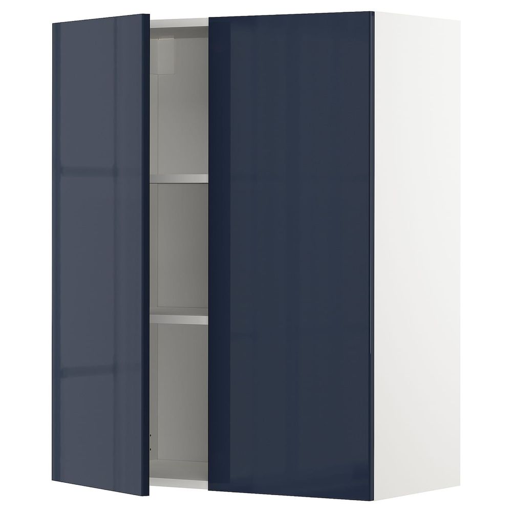 Навесной шкаф с полками/2дверцы, белый/Ерста черно-синий 80x100 см IKEA METOD МЕТОД 392.755.69 - схема-чертеж с размерами