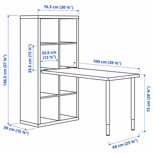 KALLAX / LINNMON Стол, комбинация - белый 77x139x147 см - фото 2