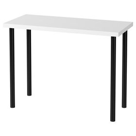 LINNMON / ADILS Стол - белый/чёрный 100x45 см
