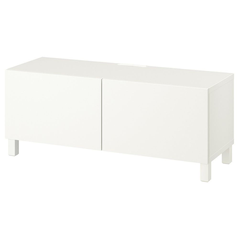 Тумба под ТВ, с дверцами, белый/Лаппвик/стуббарп белый 120x42x48 см IKEA BESTÅ БЕСТО 494.320.69 - фото 1