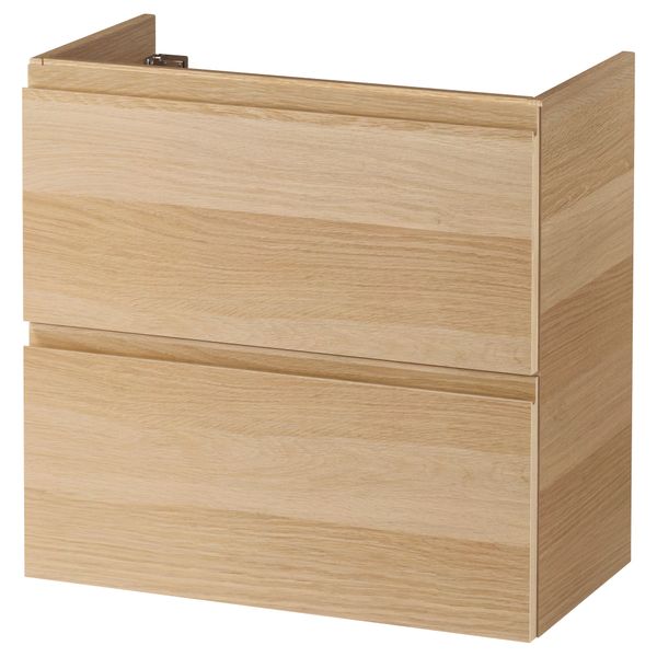 Шкаф для раковины с 2 ящиками ГОДМОРГОН, под беленый дуб - фото 1
