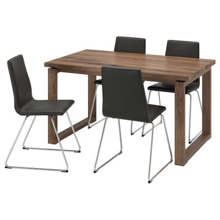 Стол и 4 стула IKEA MÖRBYLÅNGA МОРБИЛОНГА, LILLÅNGEN ЛИЛЛОНГЕНÅNÄS 494.951.08