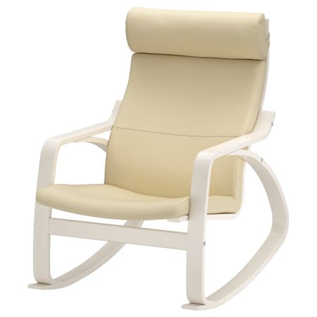 Кресло-качалка ПОЭНГ, белый, Глосе белый с оттенком
