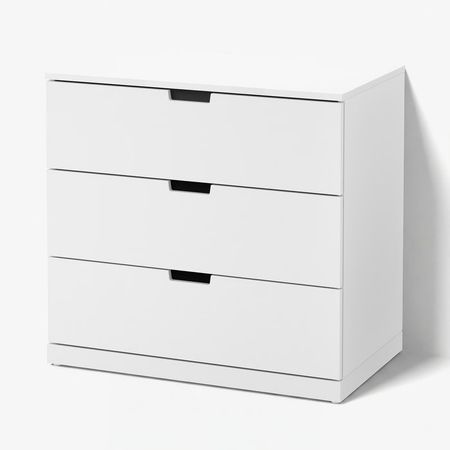 NORDLI Комод с 3 ящиками - белый 80x76 см