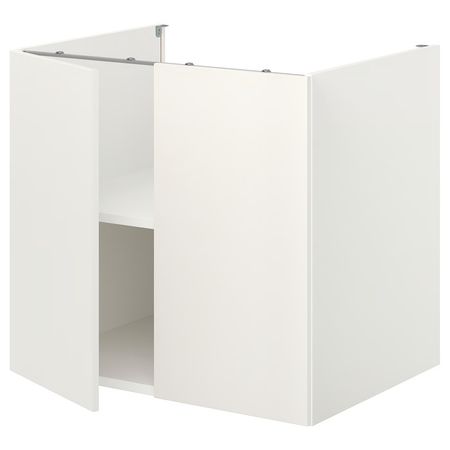 ENHET Напольный шкаф с полкой/дверцами - белый 80x62x75 см