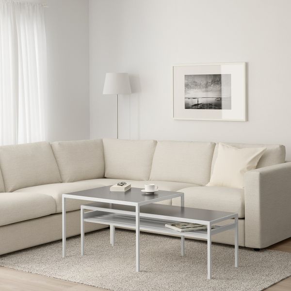 Столы с двусторонними столешницами, 2 предм., белый/серый IKEA НИБОДА 892.083.27 - схема-чертеж с размерами