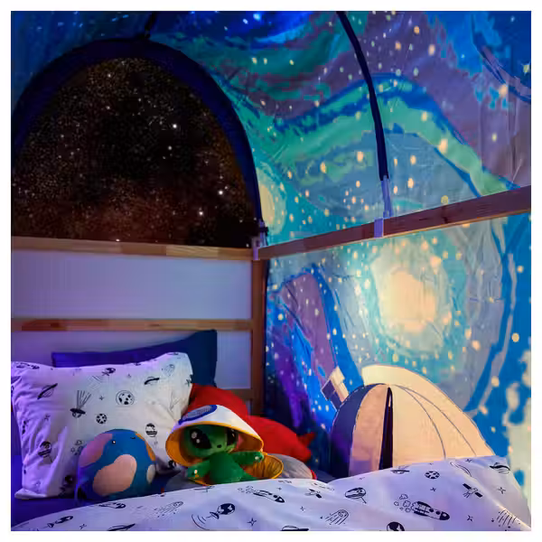 AFTONSPARV АФТОНСПАРВ Пододеяльник и наволочка - космос белый/чёрный 150x200/50x60 см - фото 7