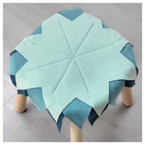 Подушка на стул ЛАТТО, синий - схема-чертеж с размерами