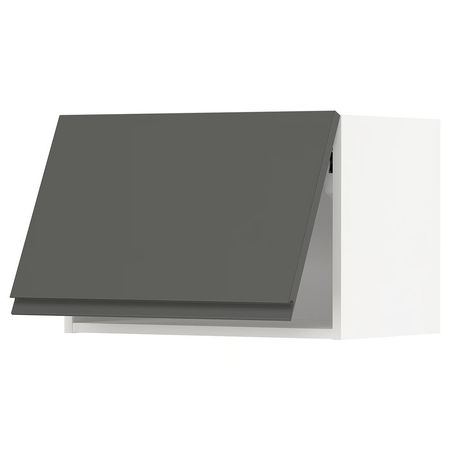 METOD Горизонтальный навесной шкаф - белый/Voxtorp темно-серый 60x40 см
