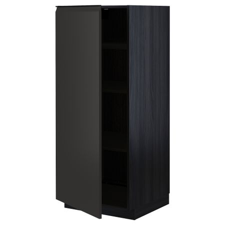 Высокий шкаф с полками, черный, Upplöv матовый антрацит, 60x60x140 см IKEA METOD МЕТОД 094.952.71