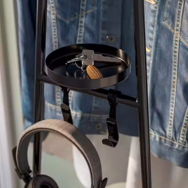 ÄLGANÄS ЭЛЬГАНЭС Вешалка с секцией для обуви - чёрный 46x39x166 см - фото 5