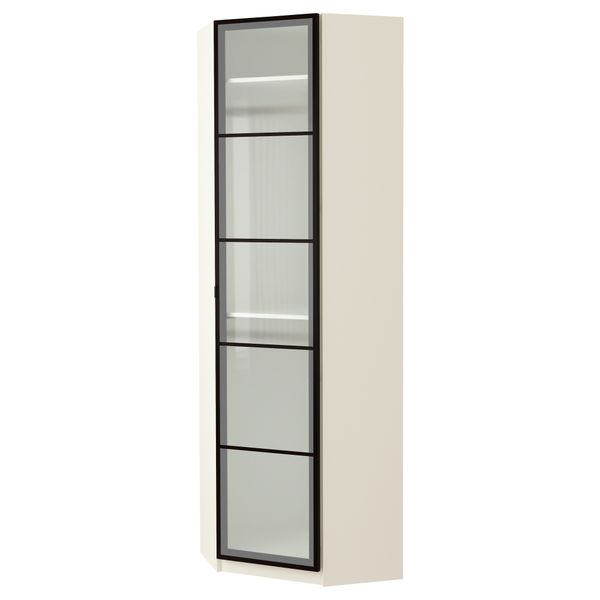 Гардероб угловой ПАКС, белый, Февик матовое стекло - фото 1