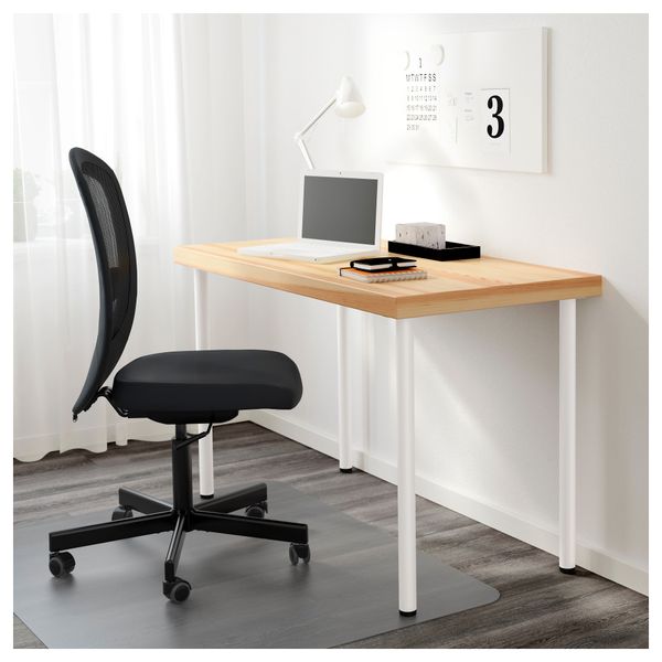 Стол ТОРНЛИДЕН / АДИЛЬС, сосна, белый (120x60 см) - схема-чертеж с размерами