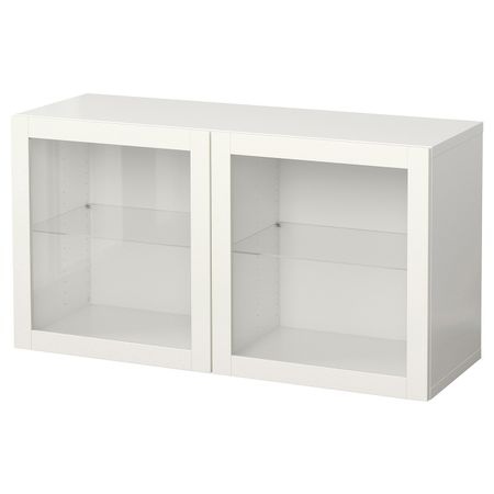 Комбинация настенных шкафов, белый/Синдвик прозрачное стекло 120x42x64 см IKEA BESTÅ БЕСТО 294.420.31