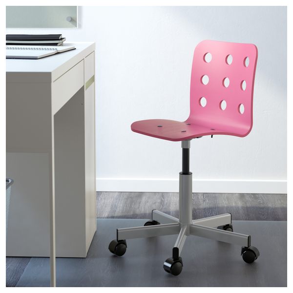 Детский стул для письменного стола ЮЛЕС, розовый, серебристый - схема-чертеж с размерами