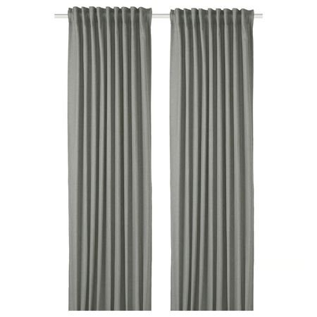 TIBAST Затемняющие гардины, 2 шт. - темно-зеленый/с лентой 145x300 см