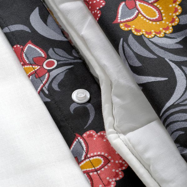 Пододеяльник и 1 наволочка, цветок/черный 150x200/50x70 см IKEA SKÄCKMAL СКЭККМАЛ 505.198.39 - фото 3