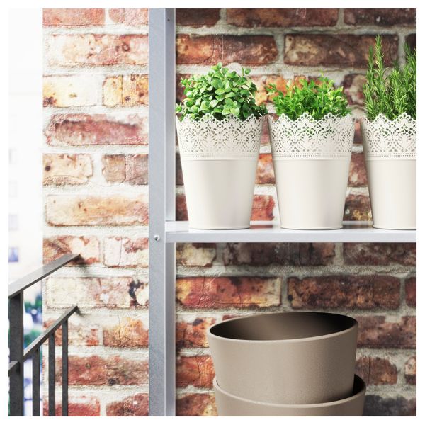 Кашпо СКУРАР, белый с оттенком д/дома/улицы, белый с оттенком (12 см) - фото 3