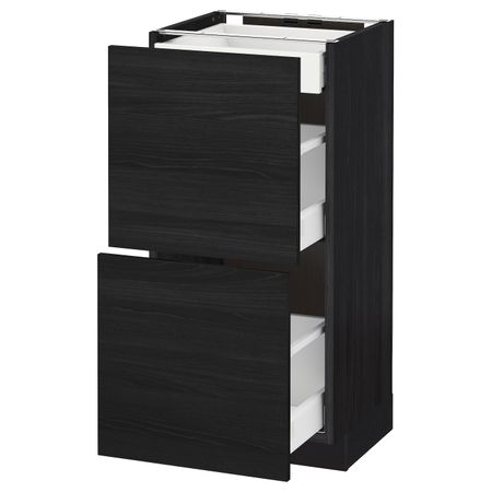 Напольный шкаф/2фасада/3ящика, черный, Тингсрид черный 40x37 см IKEA МЕТОД / МАКСИМЕРА 592.361.19