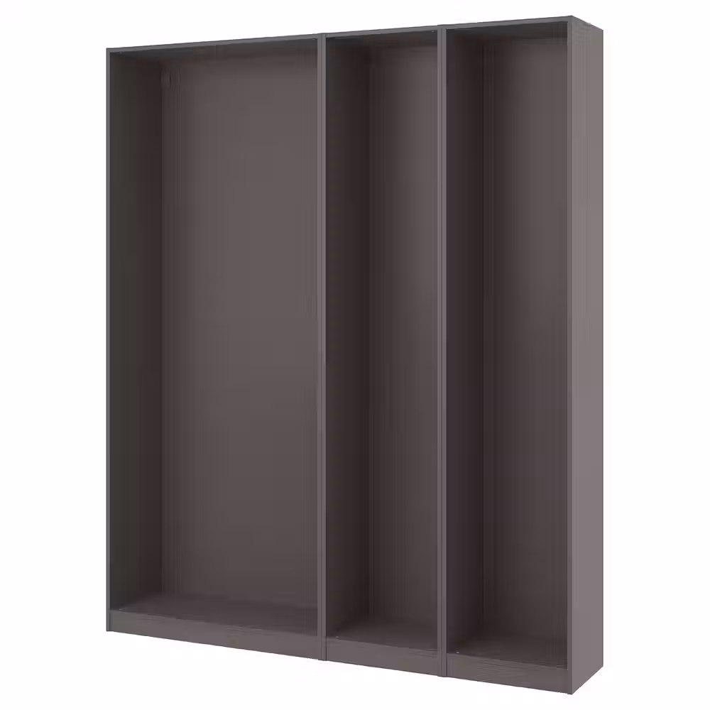 PAX 3 каркаса гардеробов - темно-серый 200x35x236 см - фото 1