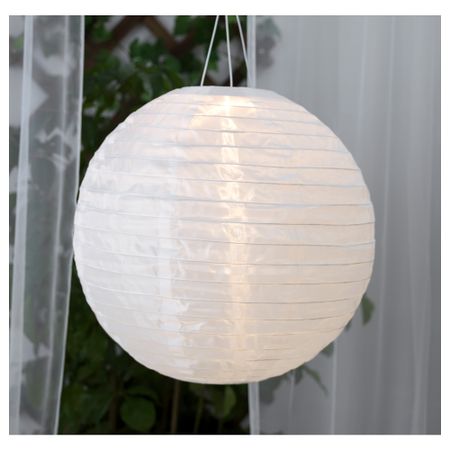 Подвесной светильник на солнечн батарея СОЛВИДЕН, шаровидный белый (45 см)