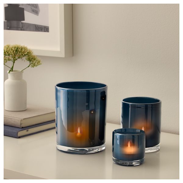 Набор подсвечников, 3 штуки БЛЭНДАНДЕ, синий - фото 2