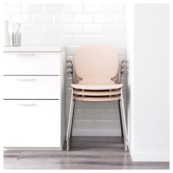 Легкое кресло СВЕН-БЕРТИЛЬ, береза, Дитмар хромированный - фото 3