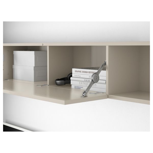 Полка навесная, бежевый глянцевый бежевый 160x27 см IKEA МОСТОРП 603.839.96 - схема-чертеж с размерами