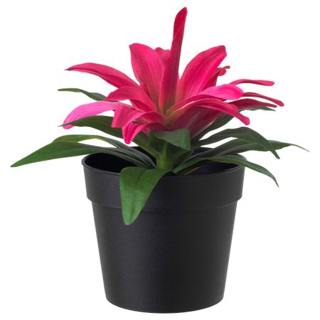 Искусственное растение в горшке ФЕЙКА, Бромелия розовый (9 см)