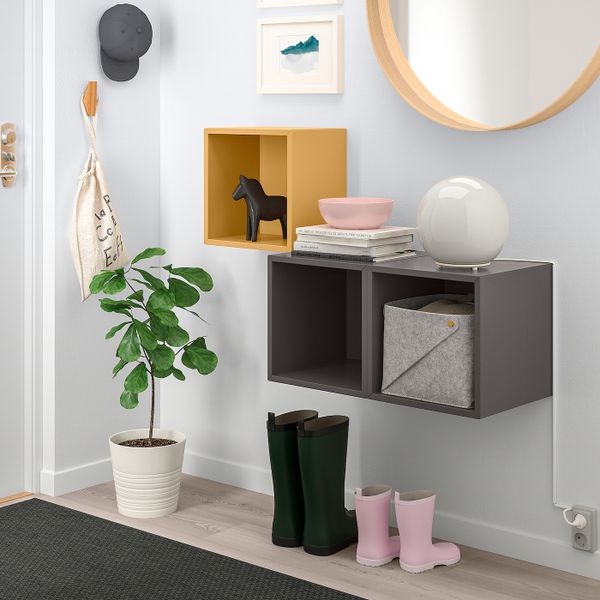 Комбинация настенных шкафов, золотисто-коричневый/темно-серый 105x35x70 см IKEA EKET ЭКЕТ 092.863.57 - фото 2