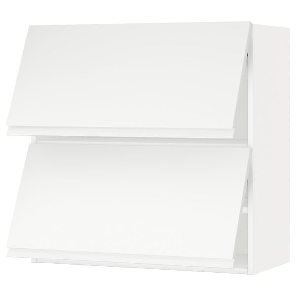 Навесной горизонтальный шкаф/2двери, белый/Воксторп матовый белый 80x80 см IKEA METOD МЕТОД 393.939.59 - фото 1