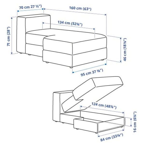 IKEA, дополнительный ракурс - схема-чертеж с размерами
