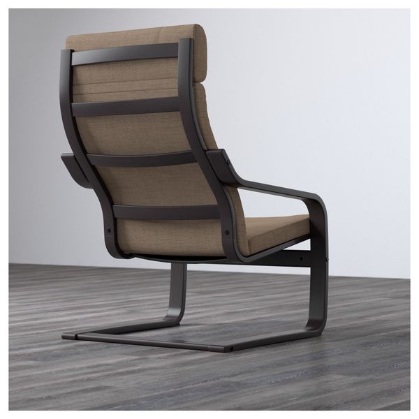 Кресло ПОЭНГ, черно-коричневый, Исунда коричневый - фото 3