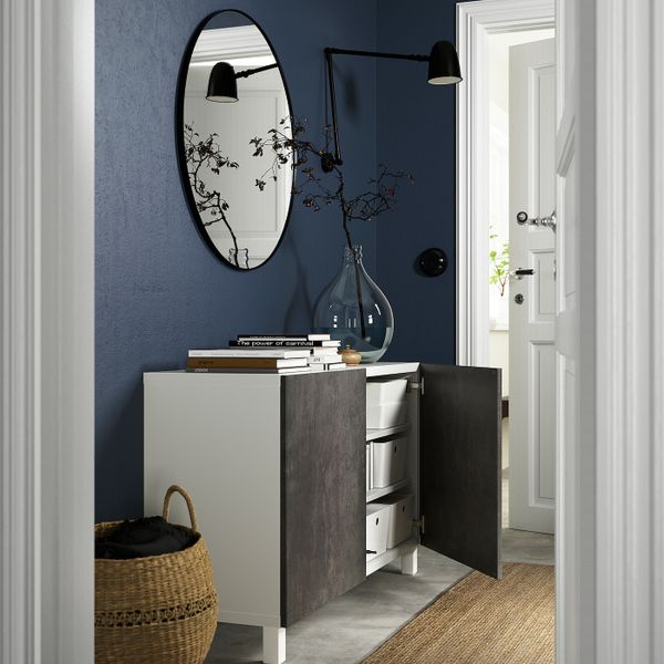 Комбинация для хранения с дверцами, белый Кэлльв/Стуббарп/темно-серый под бетон 120x42x74 см IKEA BESTÅ БЕСТО 992.763.92 - фото 2