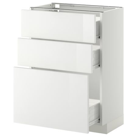 Напольный шкаф с 3 ящиками МЕТОД / ФОРВАРА, белый, Рингульт белый